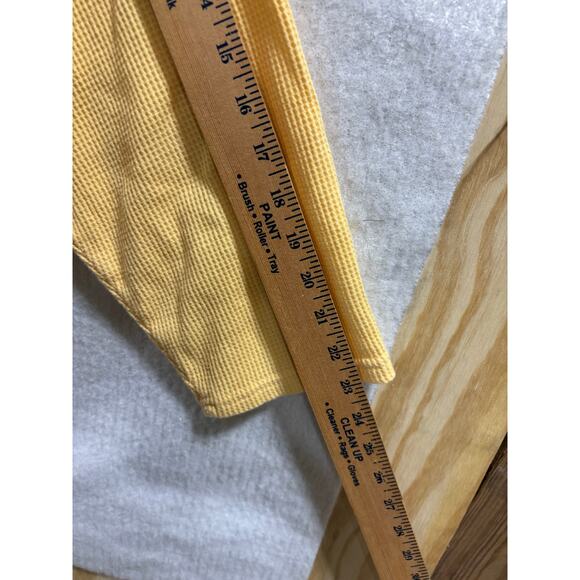 Woman Within Yellow Waffle Knit Embroidered Henley Top 3X butter yellow boho - Picture 7 of 9